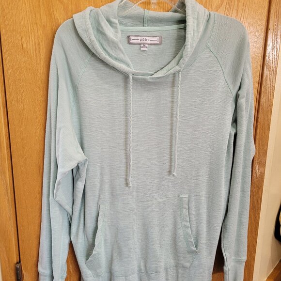 PD&C Light Green 100% Cotton Pullover Hoodie Size Medium EUC - Picture 3 of 8
